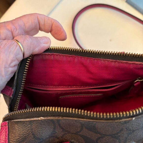 Coach Pink and Brown Satchel Bag with Wallet - Picture 13 of 15